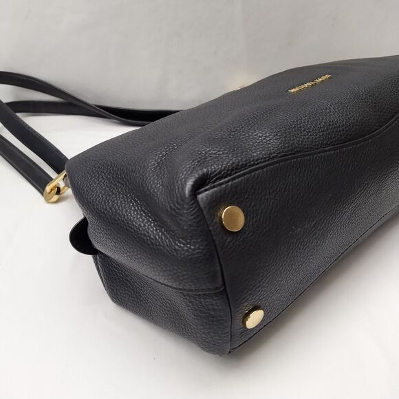 Michael Kors Raven Black Leather 3 Compartments Shoulder Bag - Picture 16 of 16